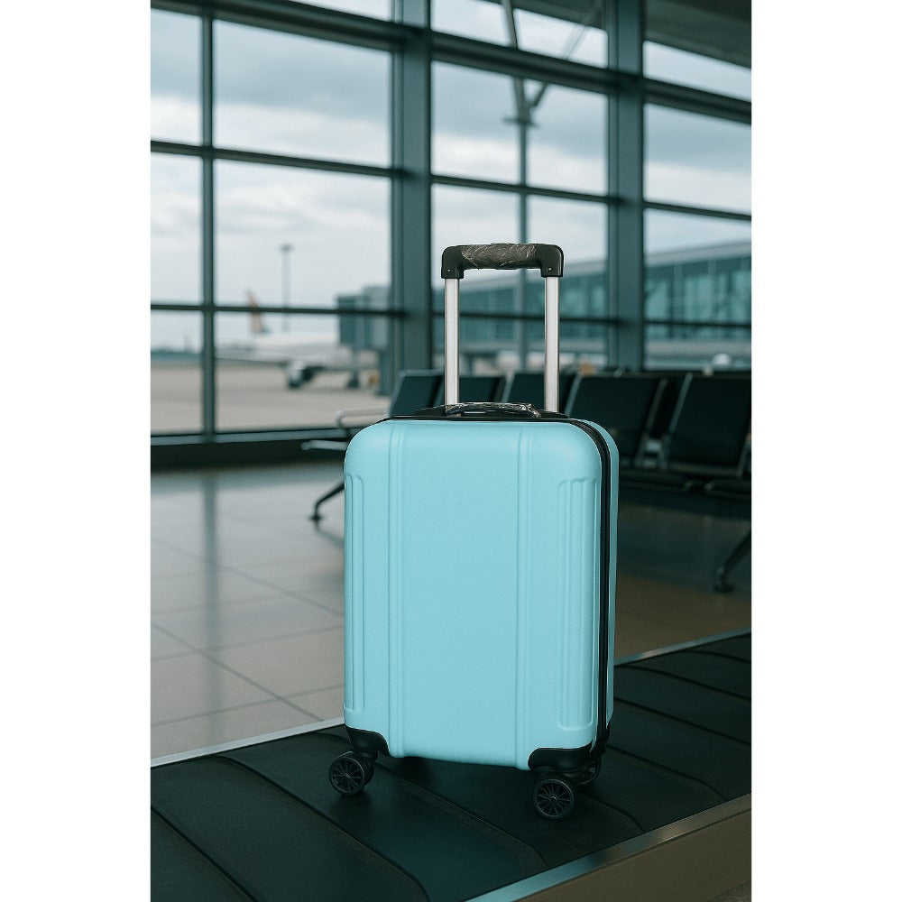 Maleta Avión Equipaje de Mano Viaje Cabina Trolley ABS Rígida 4 Ruedas Maleta de cabina rigida con asa telescopica 55x35x20CM