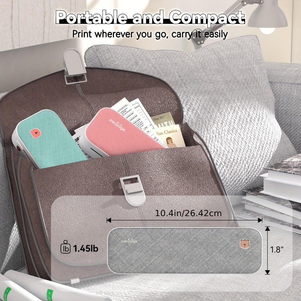 Peripage A40, Mini Impresora, Impresora Térmica Portátil, Soporta 20.98cm X 29.69cm Carta US, Impresora Móvil Inalámbrica Sin Tinta para Viajes, Compatible con Android e iOS, Imprime Docs, Papel de Tatuaje