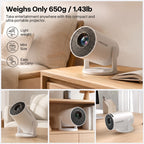 [Proyector Mini Portátil para el Hogar Magcubic HY300Pro] Nativo 720P, Compatible con 8K - 300ANSI - Enfoque Manual y Corrección Trapezoidal - Relación de Proyección 0.9:1 - Android 14 - Almacenamiento de 1GB RAM + 8GB ROM - Mini Proyector de Cine en Casa