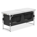 Set de Cocina Portátil para Camping con Gabinete Plegable, Completo con Bolsa de Transporte y Estructura de Metal, Ideal para Picnics, Salidas a la Playa, Viajes y Barbacoas, Mide 120X47X62Cm