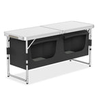 Set de Cocina Portátil para Camping con Gabinete Plegable, Completo con Bolsa de Transporte y Estructura de Metal, Ideal para Picnics, Salidas a la Playa, Viajes y Barbacoas, Mide 120X47X62Cm