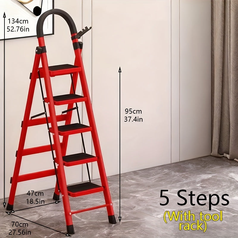 Escalera plegable para limpieza, almacenaje y bricolaje | metal y plegable