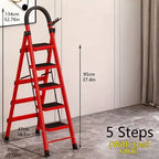 Escalera plegable para limpieza, almacenaje y bricolaje | metal y plegable