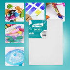 Panel de Lienzo para Pintura 24X30 Cm Set de 12 piezas Artmaker 100% 280 Gsm Pre-encalado para Acrílico Óleo Acuarela Guache Pastel Ceras para Pintores Profesionales y Aficionados Superficie de Pintura Blanca 3 Mm de Grosor Listo para Usar Aplicación Univ