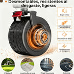 Carro plegable todoterreno de alta resistencia de 300L, carro profesional con certificación GS, ruedas de PU de 17cm con frenos, lona duradera gris oscuro Jet Black, plegable para sitios de construcción/camping, carro profesional