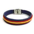 Pulsera De Piel Bandera De España (Hecho a Mano) | Complementos de Moda Unisex para Hombres y Mujeres de Estilo Atemporal y Elegante | Regalos Originales y Exclusivos