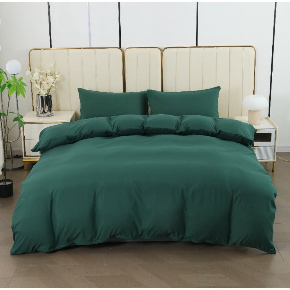 Juego de funda nórdica para cama 90-180 | Poliéster microfibra Incluye 1 funda de edredón y 1 funda de almohada (50×75 cm). Diseño liso, elegante y versátil. La funda de edredón puede utilizarse como colcha o sábana
