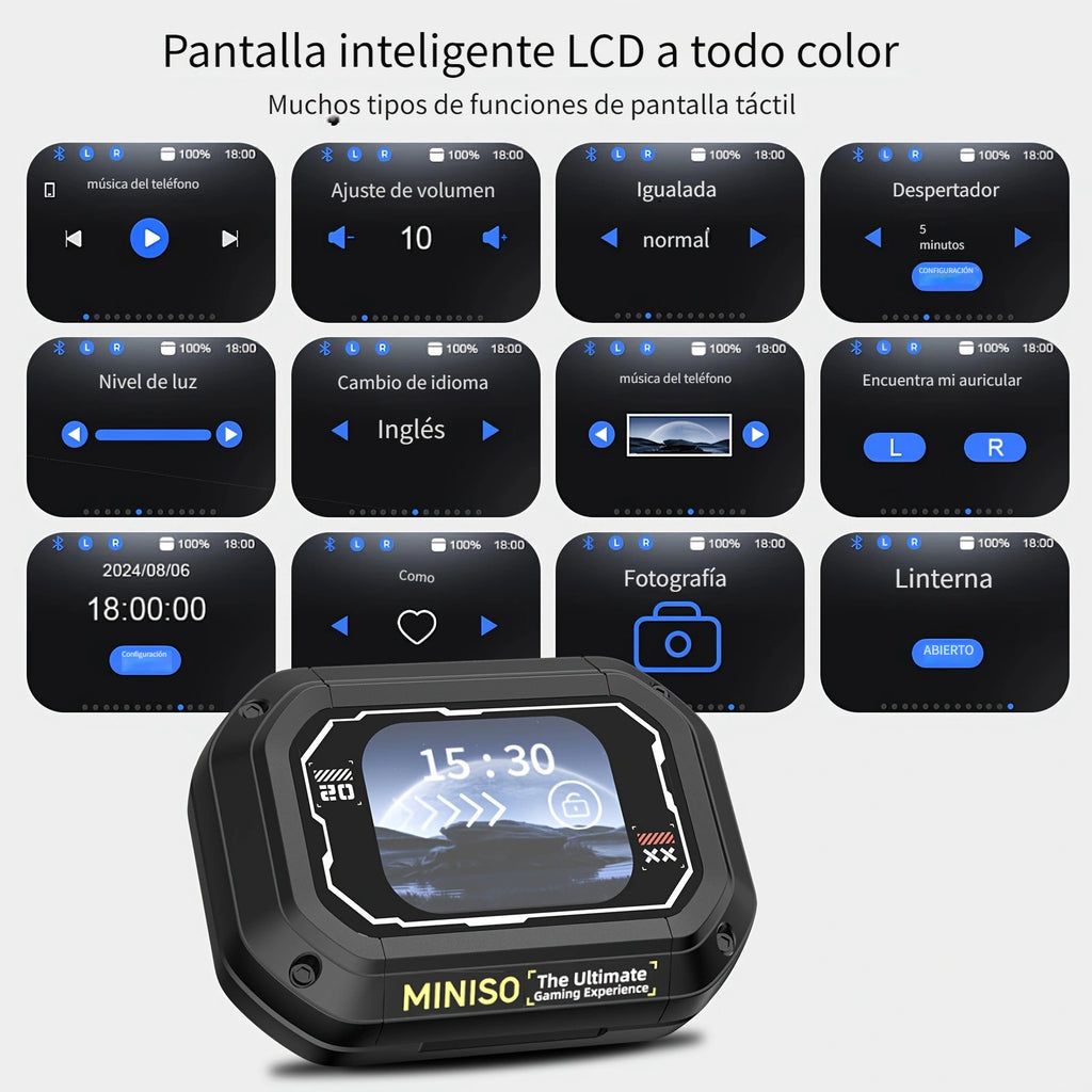 Auriculares Bluetooth para música, llamadas y deporte | Pantalla táctil