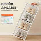 RELAXTY Pack Organizador de Calzado – Cajas DE Zapatos Transparentes Apilables con Apertura Frontal, Sistema Antivuelco y Ventilación