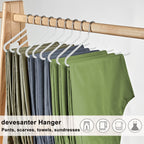 Juego de 20 perchas para faldas, perchas doradas antideslizantes para pantalones, perchas para abrigos que ahorran espacio con revestimiento antideslizante, perchas multifuncionales para pantalones, adecuadas para pantalones, bufandas, jeans, faldas, etc.