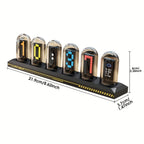 Reloj digital RGB de tubo Nixie con luz de noche y cable USB, reloj analógico IPS que brilla, compatible con calibración de hora Wi-Fi, control por aplicación, modo clima, para decorar escritorio, habitación, para regalo