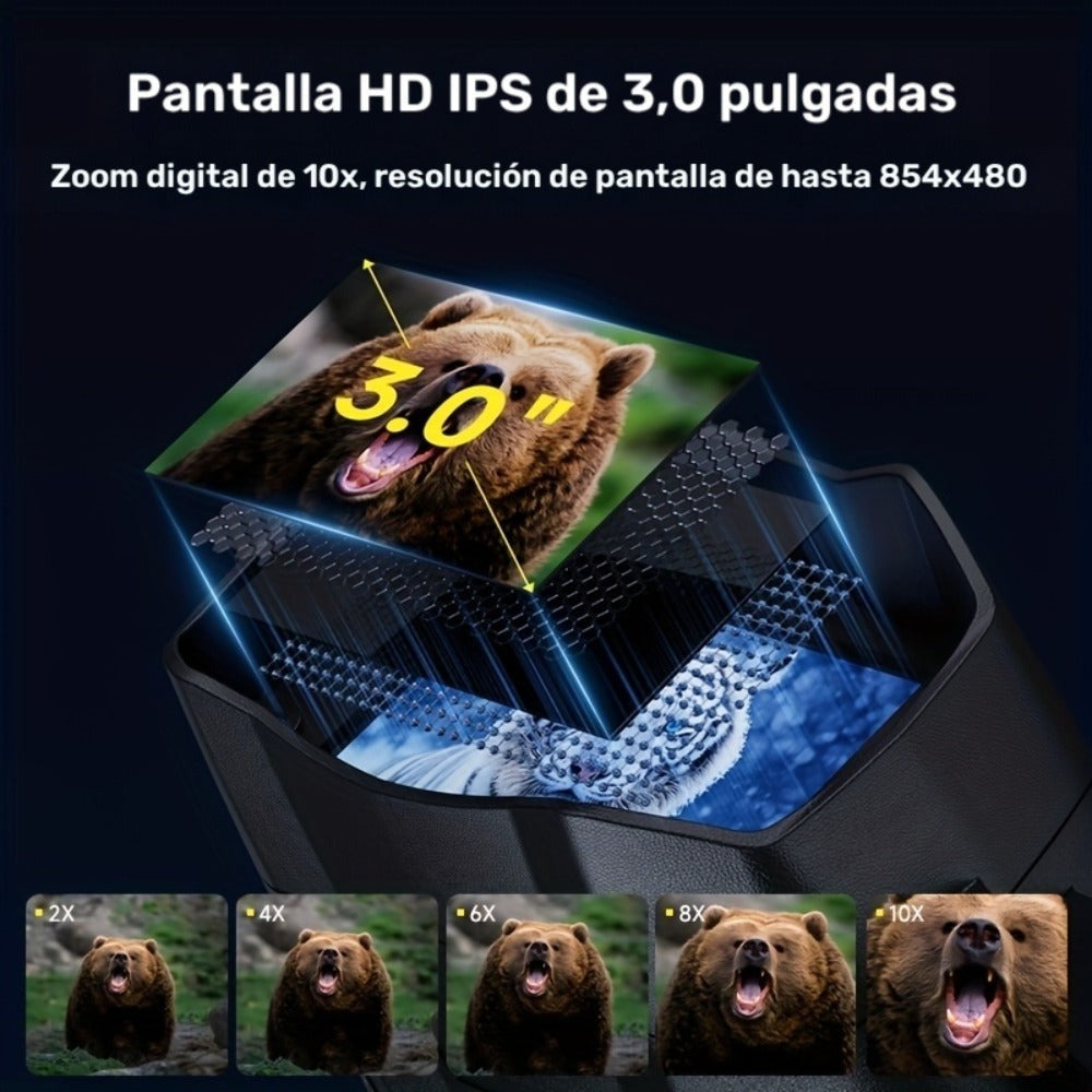 Gafas Binoculares de Visión Nocturna Infrarroja, con Luz Táctica, Batería de Litio de Gran Capacidad de 5000mAh, Zoom Digital 10x, Pantalla IPS Ultra HD de 3 Pulgadas, Distancia de Visión Nocturna de 800m, Regalo Perfecto para Entusiastas del Aire Libre |
