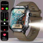 GWENLAND 2025 Smartwatch Estilo Deportivo - Pantalla de 2.2.54cm, Llamada Inalámbrica, Modos Multi-Deporte, Notificación de Mensajes, Foto Remota, Control de Música, Cuerpo de Aleación, Recargable por USB, Regalo Ideal para Entusiastas de la Aventura al A