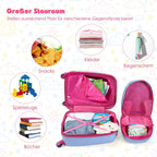 Juego de Equipaje para Niños de 2 Piezas: Maleta con Ruedas de Plástico + Mochila, Maleta de Viaje de Carcasa Dura para Niños y Niñas (12"+16")