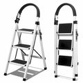 Escalera plegable doméstica de acero aleado con pasamanos antideslizante