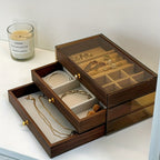 Caja de Almacenamiento para Joyas, Joyero para Mujer, Navidad, Día de San Valentín, Cumpleaños, Día de la Madre, Caja de Regalo de Joyas de 3 Capas - Suministros para Exhibición y Empaque de Joyas