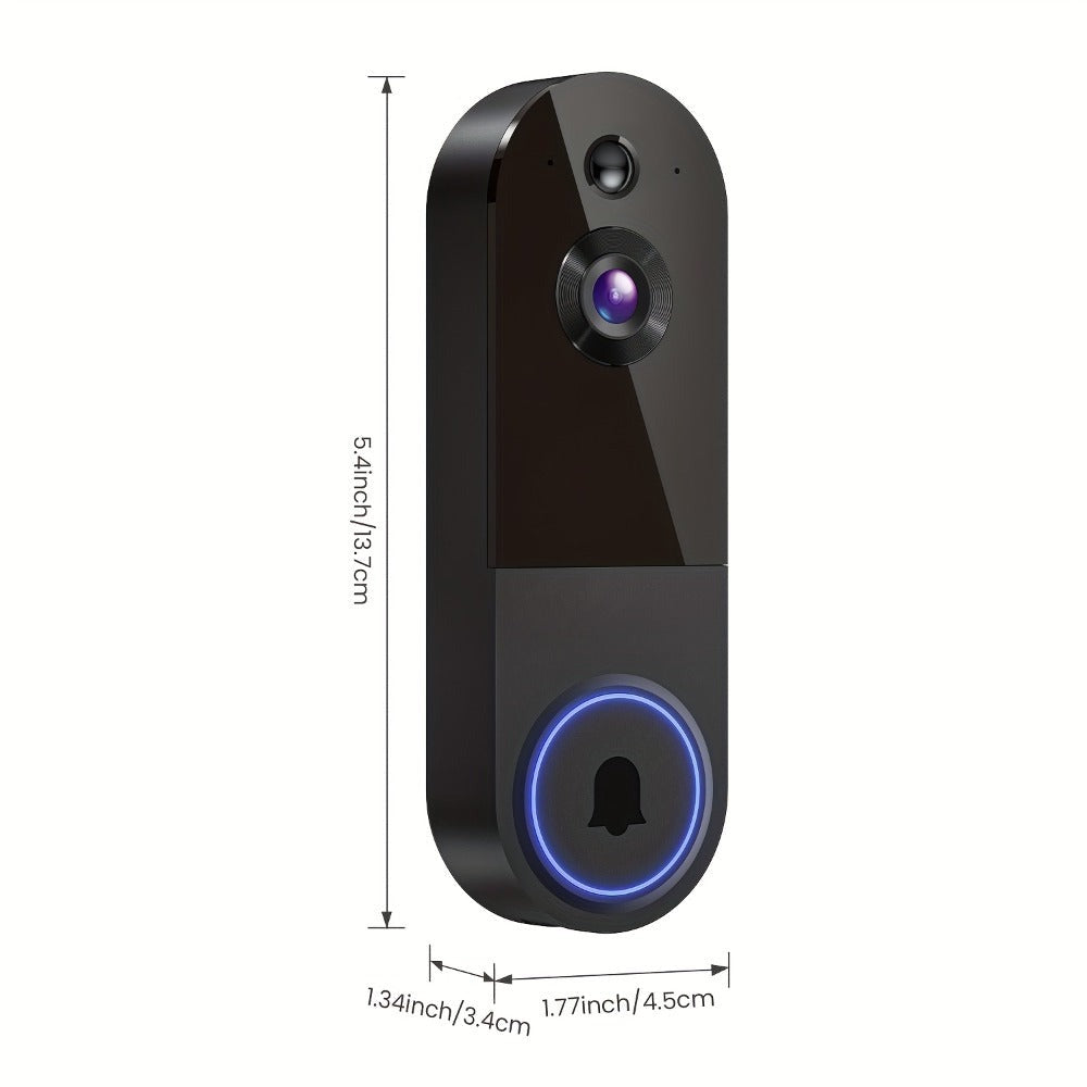 Cámara de Video de Puerta Inalámbrica, Alimentada por Batería, Vista en Vivo FHD, Almacenamiento en la Nube, Detección Humana por IA, Alerta Instantánea, Visión Nocturna, Audio Bidireccional, Wifi 2.4G Únicamente, Cámara de Vigilancia para Puerta para Sis