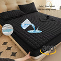 1 pieza Protector de colchón impermeable de alta calidad, sábana bajera ajustada, fabricada con tecnología de gofrado Soundwave, cubrecama suave y cómodo, lavable a máquina, apto para dormitorios, hoteles, residencias estudiantiles, fundas de almohada y r