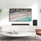 Barra de sonido con subwoofer, barra de sonido para Smart TV, barras de sonido inalámbricas 5.0, graves profundos, sistema de audio para TV con ARC/Opt/AUX para sonido de cine en casa mejorado, altavoz con control remoto por infrarrojos