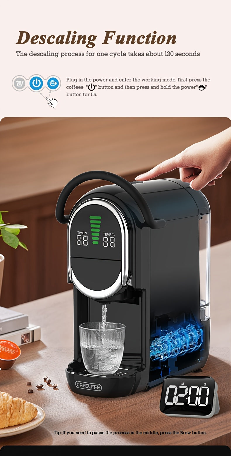 Cafeteras de cápsulas | CAFELFFE Cafetera Multifuncional de Cápsulas, 7 Niveles de Control Preciso del Agua, Compatible con Cápsulas Nes*