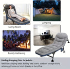 Camilla Solar de Jardín - Jardín Reclinable, Cama de Pesca, Pesca de Carpa con Bolsillo Lateral y Colchón, Camilla Solar Portátil Ajustable de 5 Velocidades para Exteriores