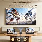 LUXVYN 2026 Proyector Portátil, con Android 11, Dual Wifi6, Brillo de 340ANSI, Local 1280X720P HD, Soporte 4K, Bajo Ruido, Ángulo de Proyección Flexible de 180°, Mini Proyector de Cine en Casa