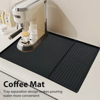 Alfombrilla de Café de Silicona 2 en 1 con Bordes Elevados y Diseño Antideslizante - Fácil de Limpiar, Duradera 59.94cm X 40.13cm para Máquinas de Café, Ideal para Uso en el Hogar y la Oficina, Accesorios para Barra de Café, Regalo Perfecto para Amantes d