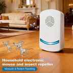 Juego Familiar de 4 piezas, Repelente Ultrasónico de Mosquitos de 6ª Generación, Enchufe EU, Tecnología Ultrasónica Inteligente, Repele Potentemente Ratones, Cucarachas, Mosquitos, Moscas y Otros Plagas, Adecuado para Entornos Interiores como Dormitorios,