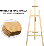 Caballete Pintura Plegable | Atril para Pintar de Madera de Pino 175 cm | Altura e Inclinación Regulable | Ideal para Exposiciones Niños y Adultos | Ligero y fácil de plegar