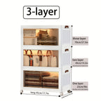 Armarios de almacenamiento de 3/4/5 niveles, gabinete plegable de alta capacidad - Solución de almacenamiento multifuncional para el hogar/oficina, diseño plegable rápido, fácil de plegar, utilización eficiente del espacio