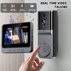 1pc Timbre Inalámbrico con Cámara Sin WiFi, Video Intercomunicador Inalámbrico con Pantalla IPS de 10.92cm, Lente Gran Angular, Audio Bidireccional, Visión Nocturna, Para Seguridad en el Hogar