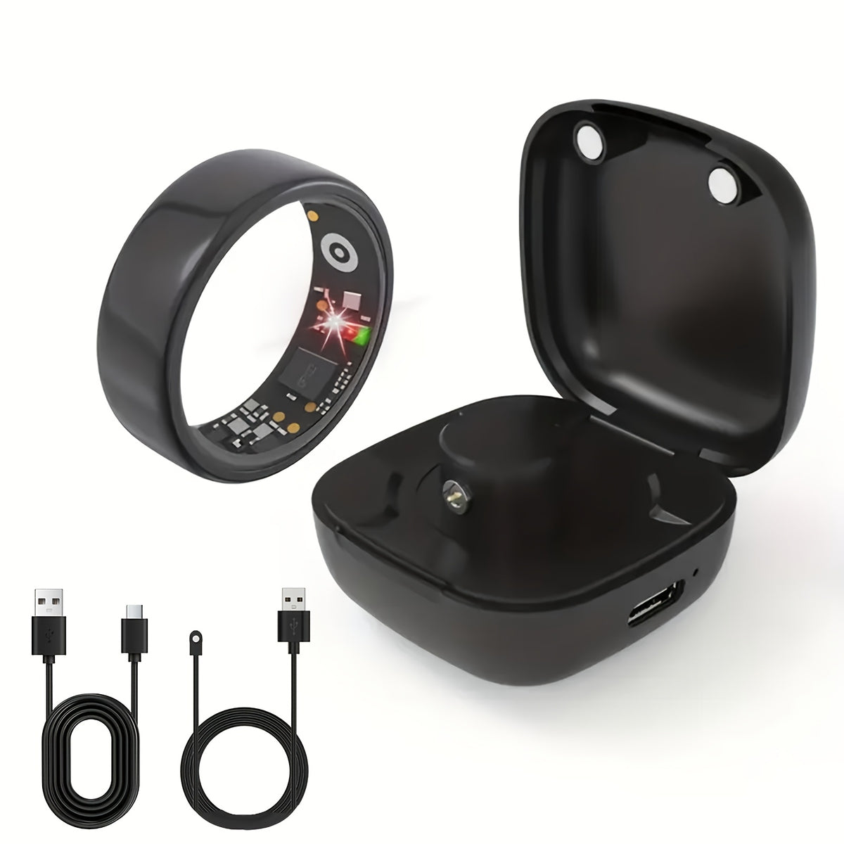 [dukou] Nuevo Anillo Inteligente con Compartimento de Carga, Fitness, Pasos, Distancia, Calorías, Sueño, Ejercicio, Compatible con iPhone y Android, Carga USB, Regalo Ideal para San Valentín/Año Nuevo detail image - detail view 7