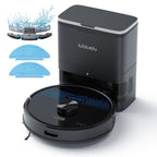 Lubluelu SL60 Plus+ Robot Aspirador con Autovaciado, Manos Libres hasta 60 Días, Robot Aspirador y Trapeador Combo de Súper Succión de 6500Pa, Navegación Láser LDS9.0, Mapeo Multicapa, Robot Aspirador 3 en 1 Autocargable para el Hogar, Pelo de Mascotas, P