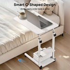 Escritorio | Escritorio Elevable de Altura Ajustable 68.58cm-83.82cm, Escritorio de Ordenador de 3 Niveles con Almacenamiento, Diseño Deslizante