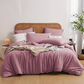 Juego de cama de color liso suave y cómodo para cama individual, sábana de algodón de 135X200Cm y funda de almohada de 80X80Cm con cremallera