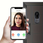Cámara de Video Timbre Inalámbrica Wi-Fi, Cámara de Video Timbre Interior/Exterior, Detección Humana por IA y Alertas Instantáneas, Visión Nocturna HD 1080P, Audio Bidireccional, Monitor Interior en Tiempo Real, Alimentación USB, Batería de Larga Duración