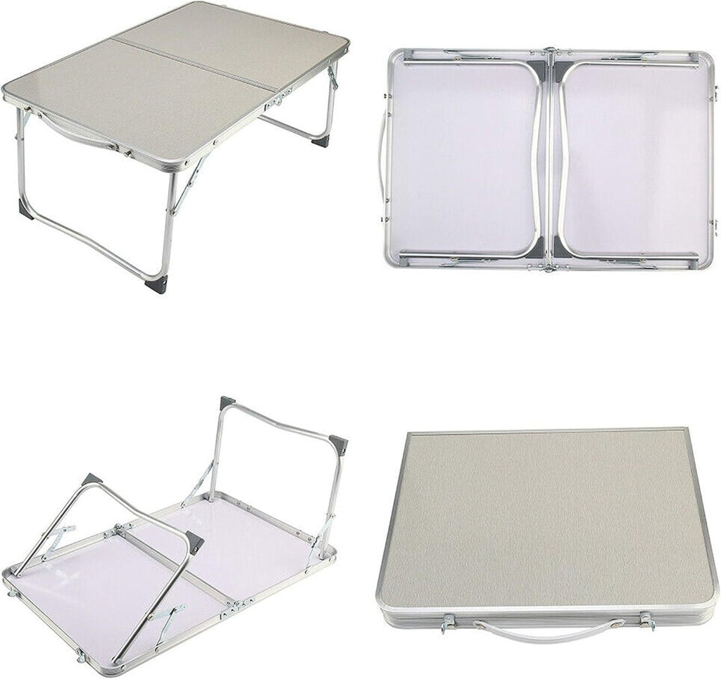 Mesa Plegable de Camping, Mesa de Picnic Ligera de Aluminio, Mesa Portátil para Laptop, Escritorio de Regazo, Ideal para Picnic/Camping o Desayunar, Leer, Ver Películas en la Cama/Sofá