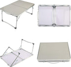 Mesa Plegable de Camping, Mesa de Picnic Ligera de Aluminio, Mesa Portátil para Laptop, Escritorio de Regazo, Ideal para Picnic/Camping o Desayunar, Leer, Ver Películas en la Cama/Sofá
