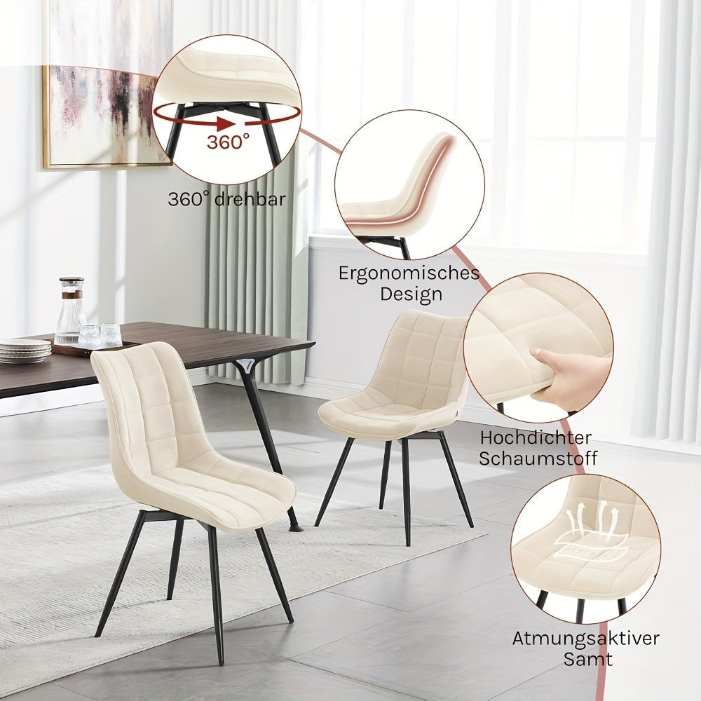 2 sillas de comedor, silla giratoria, silla de cocina, silla de sala de estar, sillón con respaldo, asiento de terciopelo, para cocina, sala de estar, sala de estar