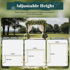 Arco de boda de metal de 3x3 m, soporte de fondo cuadrado ajustable en altura, soporte de arco de globo de metal rectangular para decoración de fondo de cabina de fotos de fiesta de cumpleaños de boda, arcos de boda amarillos para ceremonia, marco de cena