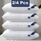 2/4 almohadas para dormir, 2/4 piezas de 48X74Cm, diseño moderno, lujo para todas las estaciones, calidad de hotel de 5 estrellas, edredón acolchado para un sueño profundo, soporte para el cuello, alta densidad, no se hunde, apto para todas las estaciones