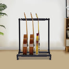 Soporte de Guitarra Multifunción 3 Plegado, Soporte para Múltiples Guitarras, Soporte Portátil Negro para Guitarra, Soporte de Exhibición Negro para Guitarra y Bajo, Estudio y Hogar (3 Guitarras)