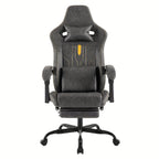 Silla de Juego y Oficina, Silla de Computadora con Reposapiés, Reposacabezas y Soporte Lumbar, Silla Ergonómica, Silla Giratoria y Ajustable en Altura, Opciones en Gris, Beige, , Marrón y Verde