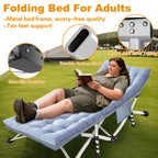 Cama de campaña plegable extragrande para adultos, con colchón grueso, 300 kg-400 kg, cama de exterior de alta resistencia con bolsa de transporte, cama portátil para viajes al aire libre, camping, playa, vacaciones