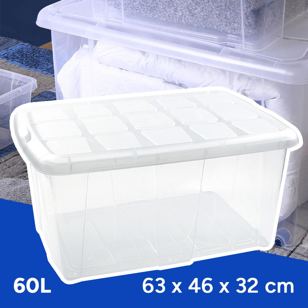 Caja Almacenamiento plástico para Guardar y Ordenar Juguetes, Libros, Documentos, Ropa, Mantas. Cierre Hermético, Gran Capacidad y Resistencia - Dekohome
