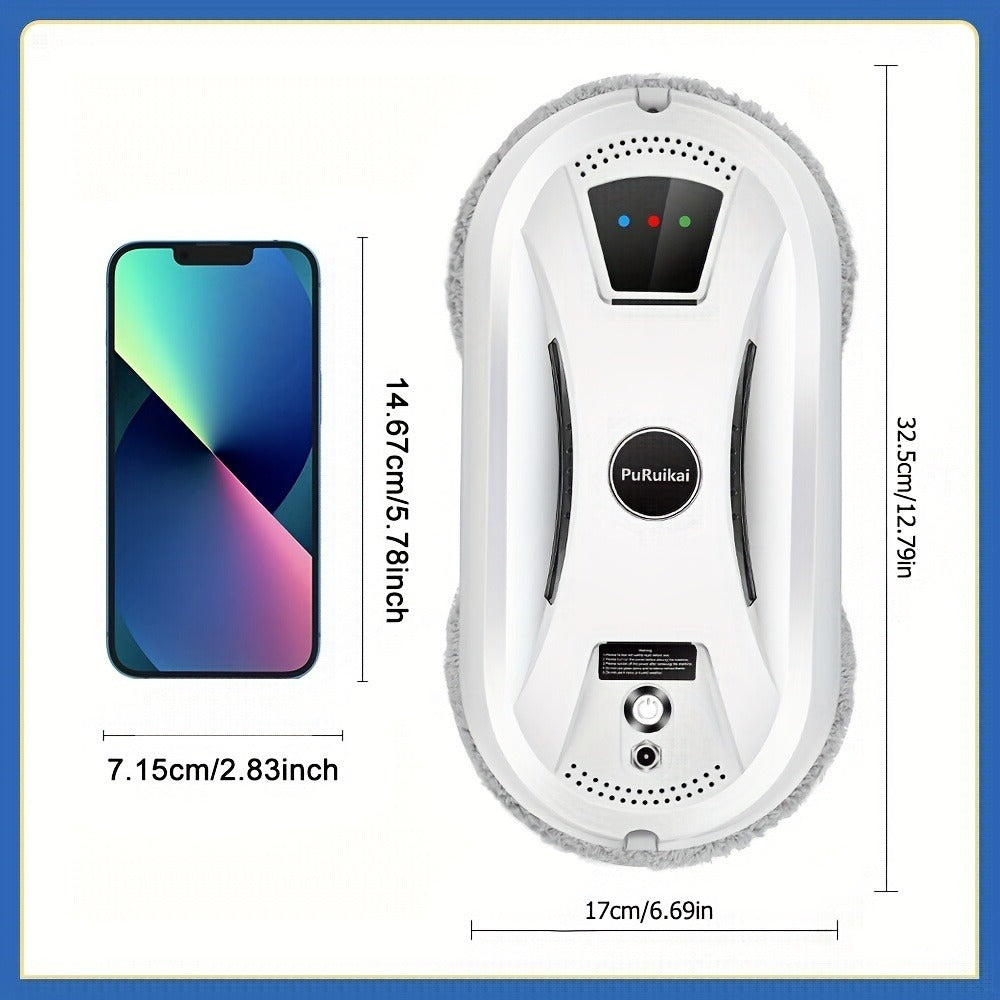 [Nuevo Plug-In 2026] Puruikai02 Robot de Limpieza de Ventanas Totalmente Automático | Alimentación Continua + Control Remoto Inteligente | Cuerda de Seguridad Anti-Caída de 4.5M | Incluye 10 Paños de Limpieza + Botella de Spray | Almacén Local Envío Inmed
