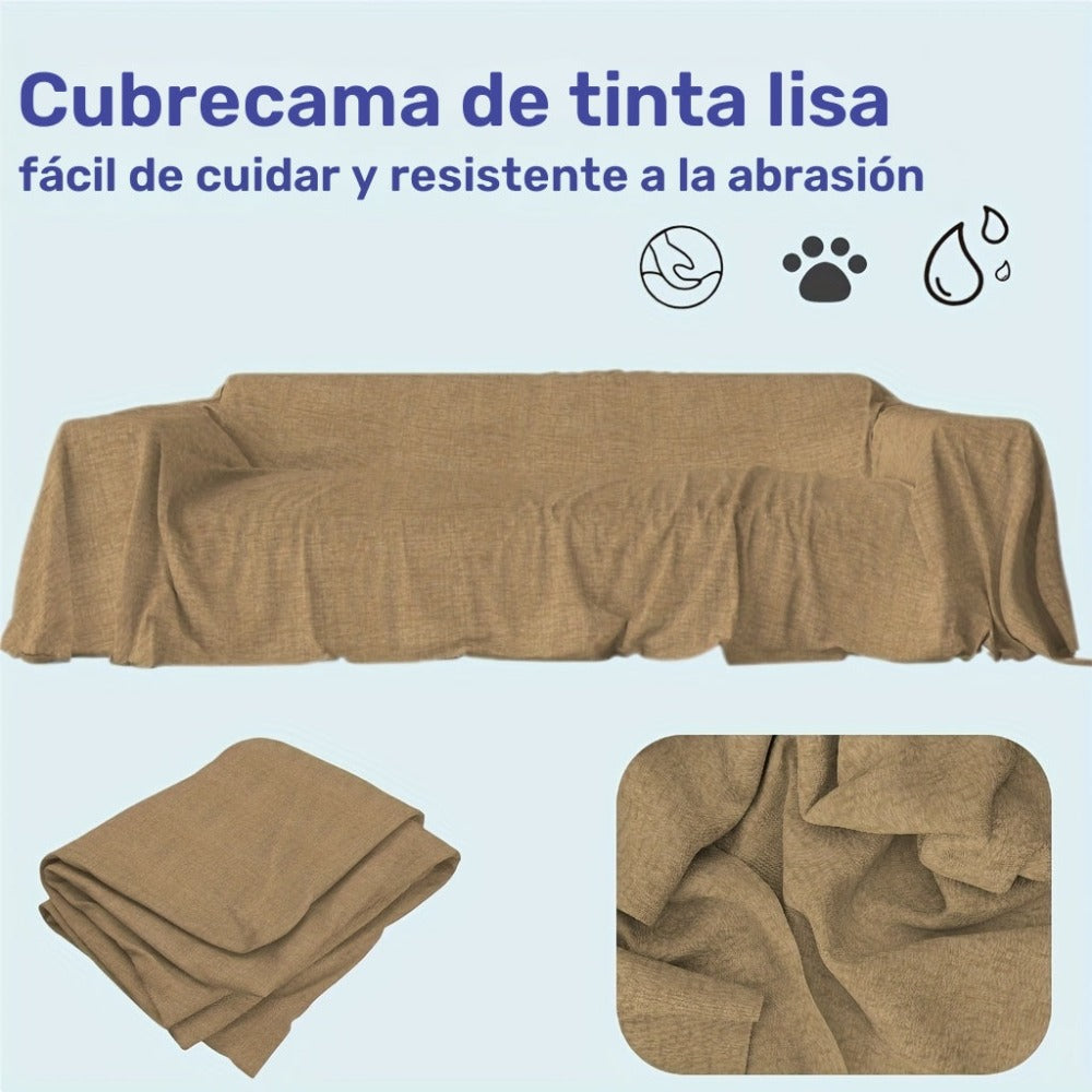 Cobertor de sofá moderno y fácil de usar en color sólido. Alfombra de sofá adecuada para las 4 estaciones, que sirve como manta de sofá, toalla de sofá y protector de sofá. Funda de muebles universal lavable para la decoración de la sala de estar, disponi