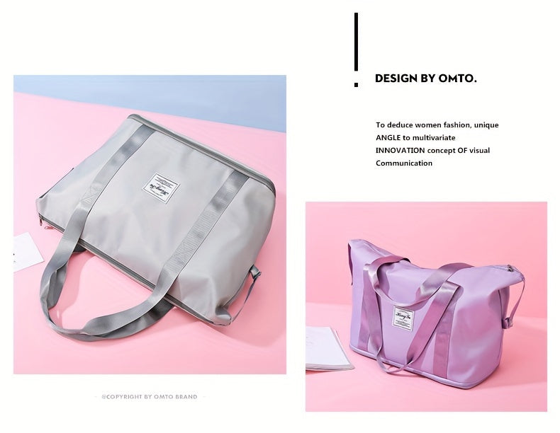 Bolso de mano de gran capacidad, equipaje de fin de semana ligero de nailon, bolsa de viaje portátil para gimnasio y almacenamiento