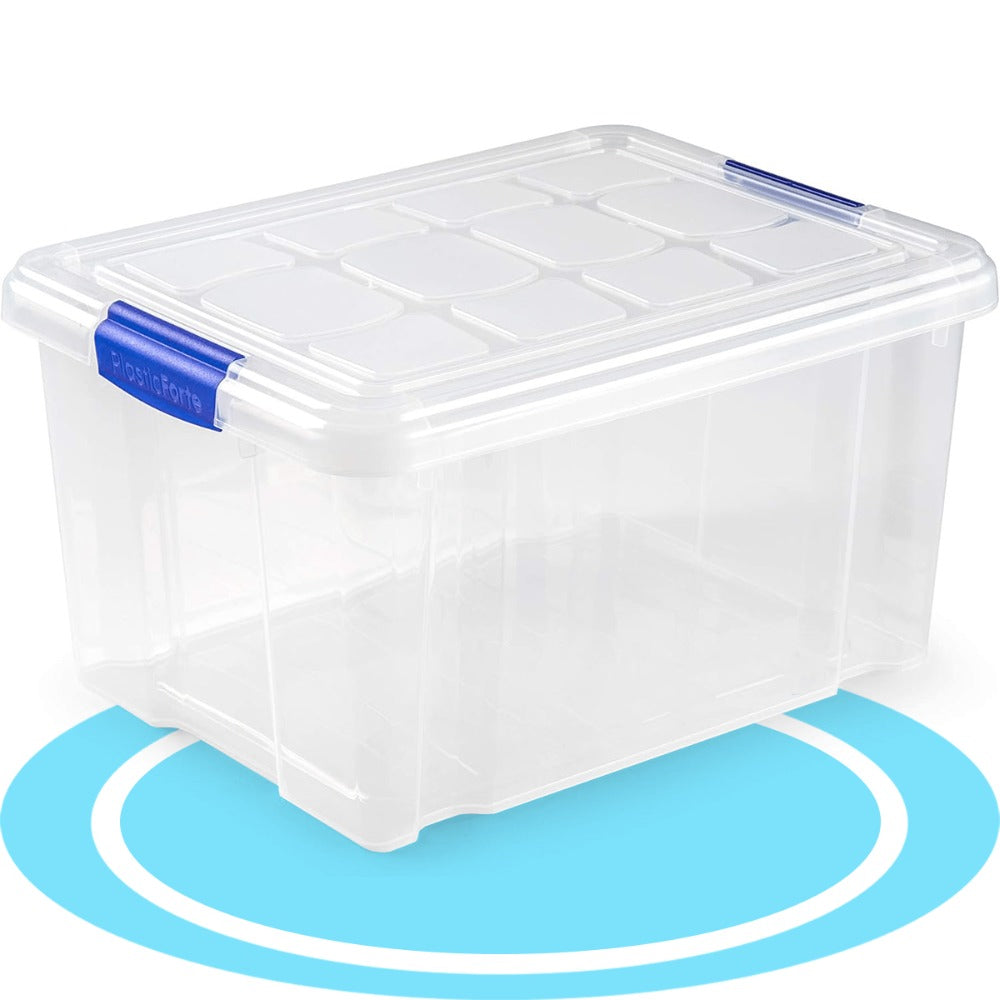 Caja Almacenamiento plástico para Guardar y Ordenar Juguetes, Libros, Documentos, Ropa, Mantas. Cierre Hermético, Gran Capacidad y Resistencia - Dekohome