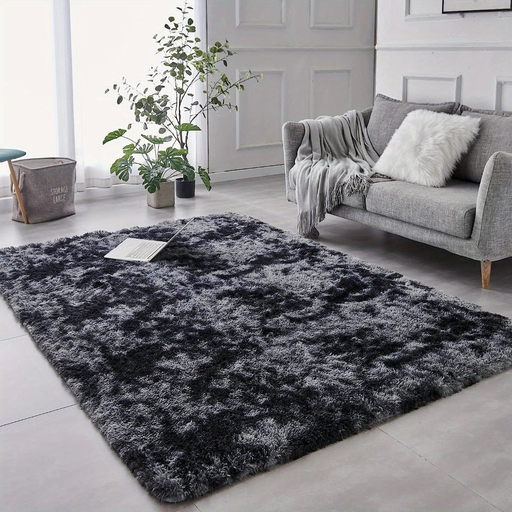 1pc alfombra de felpa suave, alfombra antideslizante, alfombra para cabecera, tapete tie dye para sala, decoración del hogar, colchoneta para mascotas, alfombra para dormitorio o sala, ideal para decoración navideña y Halloween